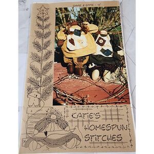 Katie's Homespun Stitches Emmie & Effie 15" Best Friends Doll Pattern KHS-56